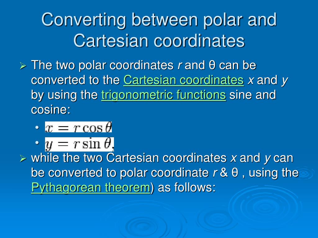 convert polar coordinates to rectangular